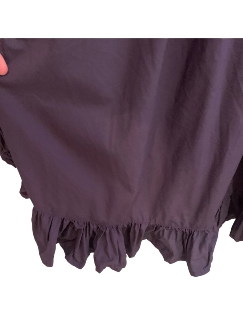 PIYAMA Eggplant Purple Collarless Hi-Low Ruffle Hem Cotton Lounge Top Size Small - Picture 6 of 7